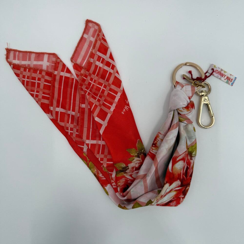 JOHNNY WAS Zoila Keychain Bandana Scarf Handkerchief NWT Boho Bag Purse Charm - Picture 12 of 12